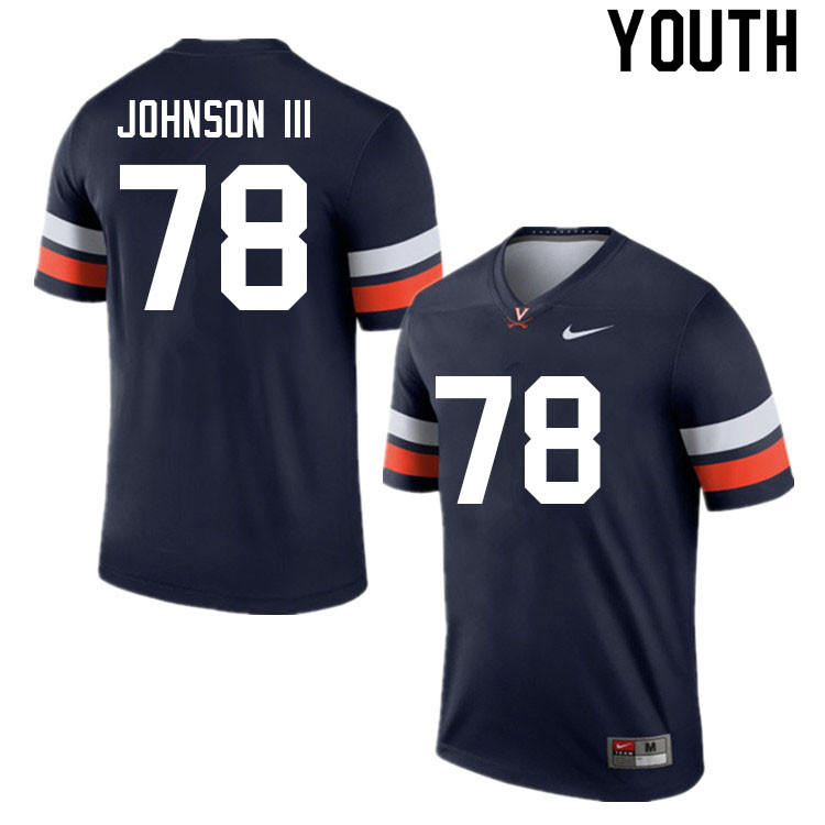 Youth #78 Jestus Johnson III Virginia Cavaliers College Football Jerseys Sale-Navy